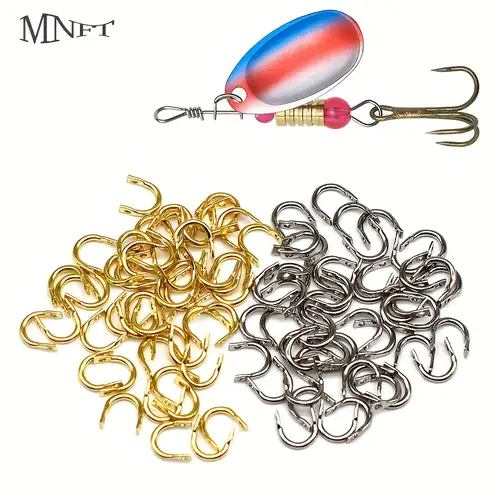 30 Or 60pcs Fishing Spinner Shaft Wire Looped Stainless Steel For Lure Making, Freshwater & Saltwater 30 Or 60pcs Fishing Spinner Shaft Wire Looped Stainless Steel For Lure Making, Freshwater & Saltwater