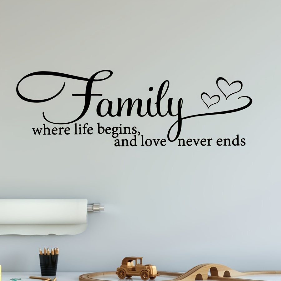 Image of 1pc Sticker, Family Quote Self-adhesive Wall Stickers, Bedroom Entryway Living Room Porch Home Decoration Wall Stickers, Wall Decor Decals