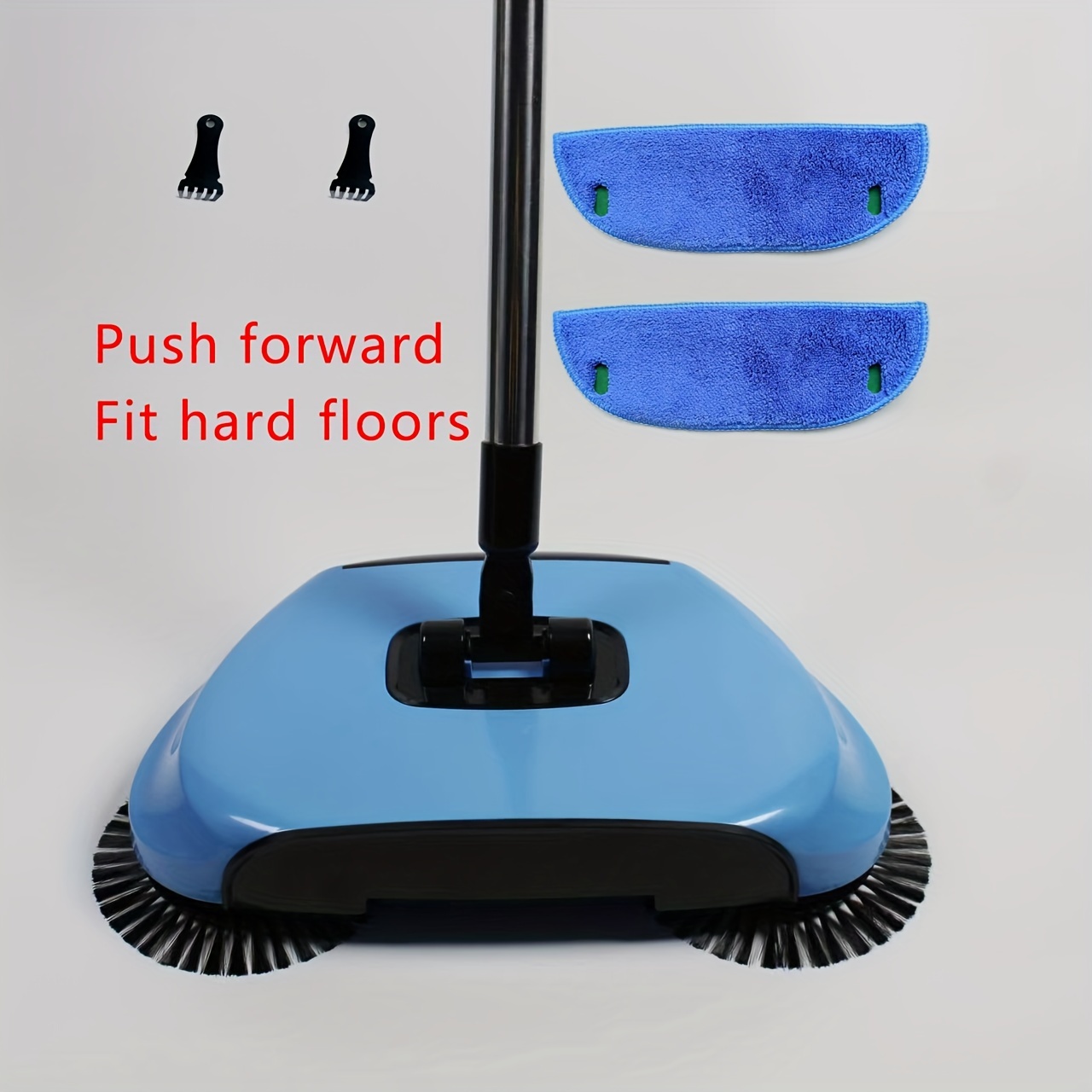 Hand Push Sweeper, 3 in 1 Household Sweeper Vacuum Cleaner, Crumb Sweeping  Mop, Easy to Use Microfiber Mop Home Cleaning Tool for Home Use (Blue)