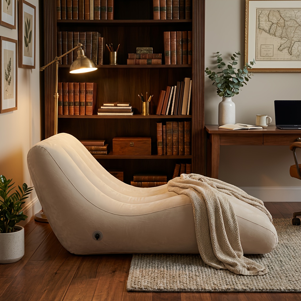 Thickened Inflatable Chaise Lounge – Comfortable Support for Extended Sitting, Quick Inflation And Space-Saving Storage, Durable for Indoor/Outdoor Use, Perfect for Reading, Camping, Picnics And Home Relaxation