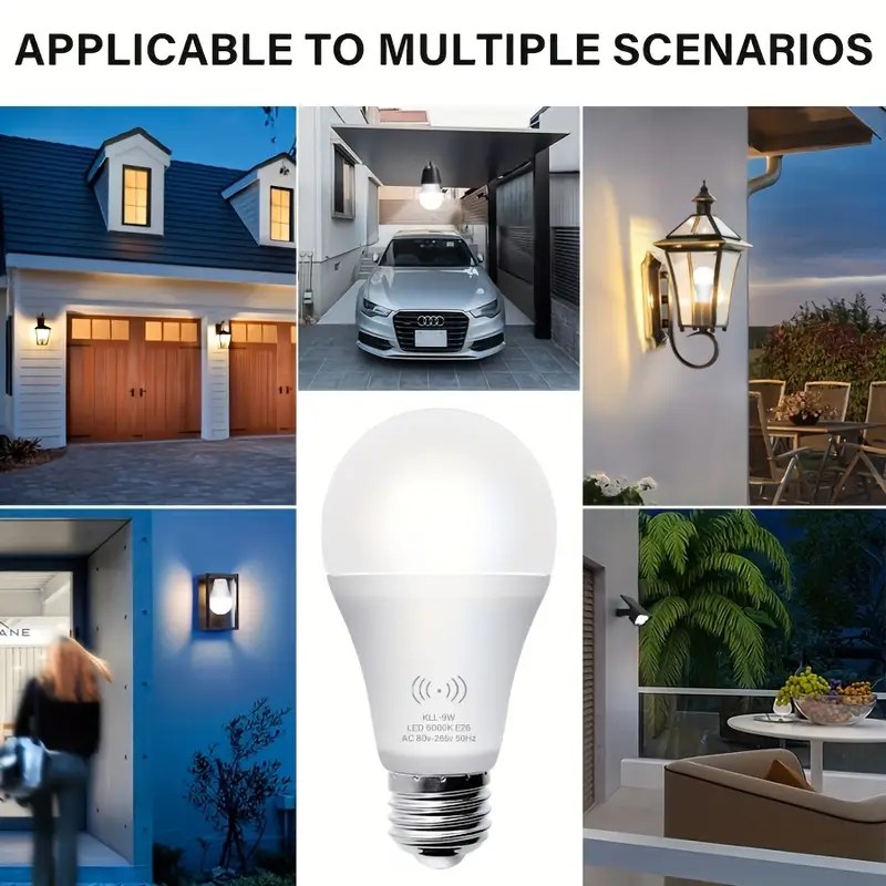 motion sensor bulbs 9w equivalent to 60w indoor automatic motion activated a19 e26 3000k 6000k dusk to safety bulbs suitable for entrance porch stairs 1pc details 0