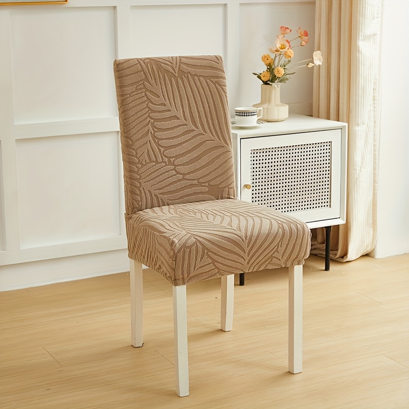 E-shop 2/4 Stück Verdickte Jacquard Samt Esszimmerstuhlbezüge, Ganzjahres Elastische mit Anti-Staub und Haustier-Kratzfestem Design, Reine Farbe Modern