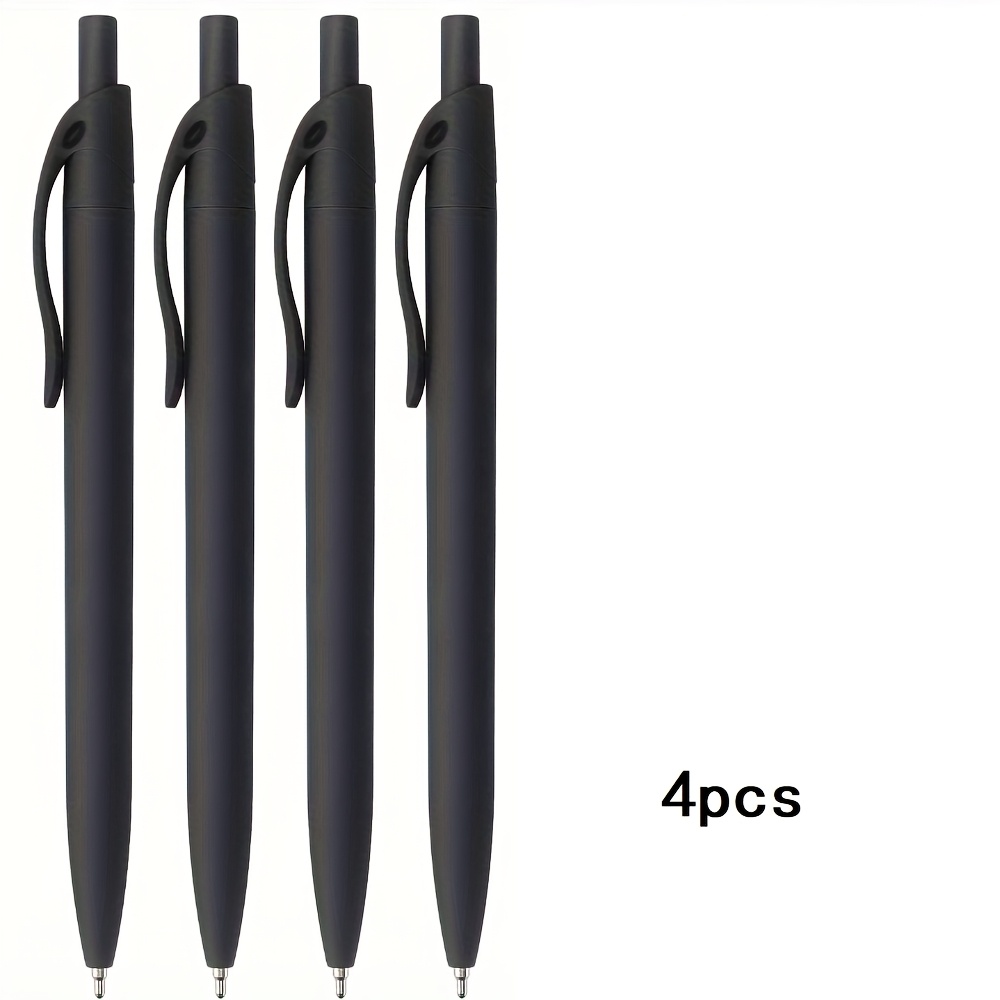 TEMU ! 4 Black Round-tip Click Pens, 1.0mm Medium Nib, Smooth Ink Flow, Retractable And Super Practical!