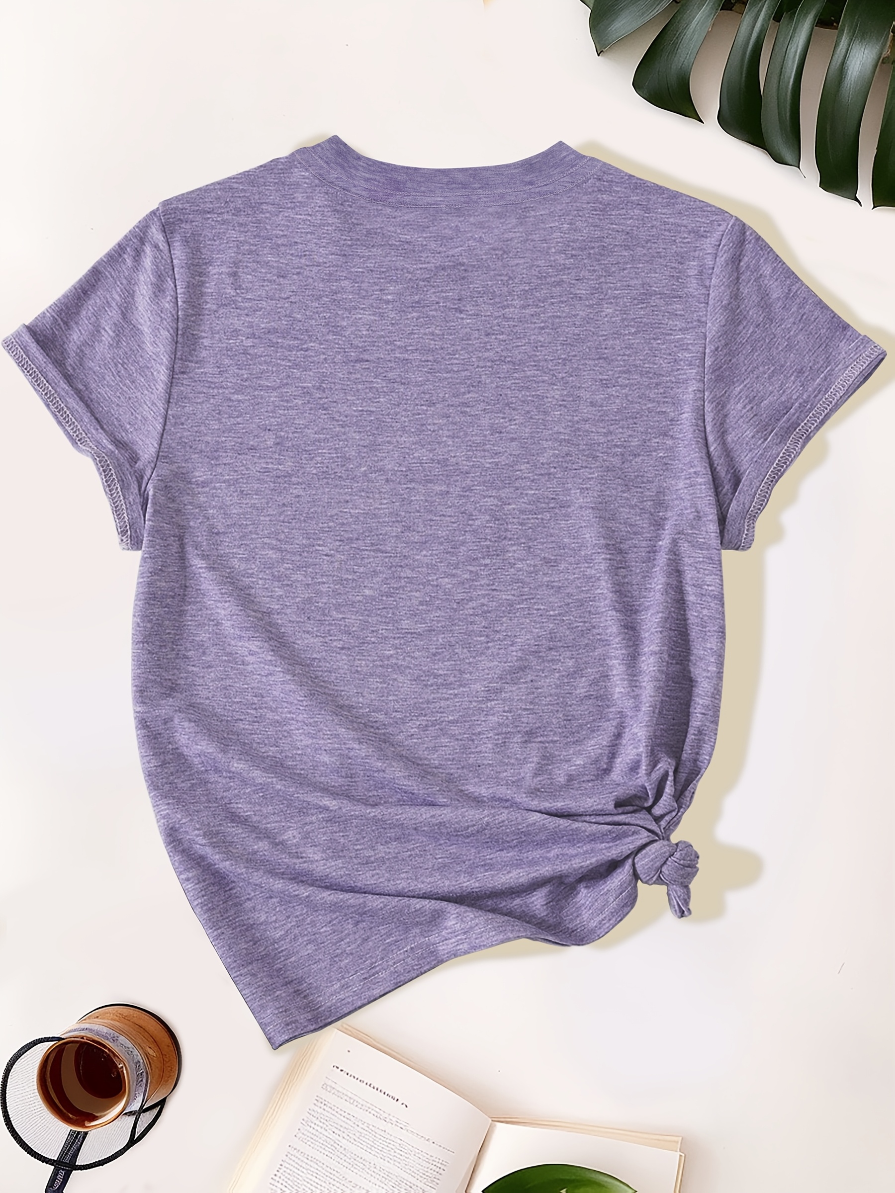 womens olive green casual t shirt with cute duck graphic humorous quote soft breathable fabric relaxed fit round neck short sleeve top for casual attire machine washable ladies t shirts Product details 1