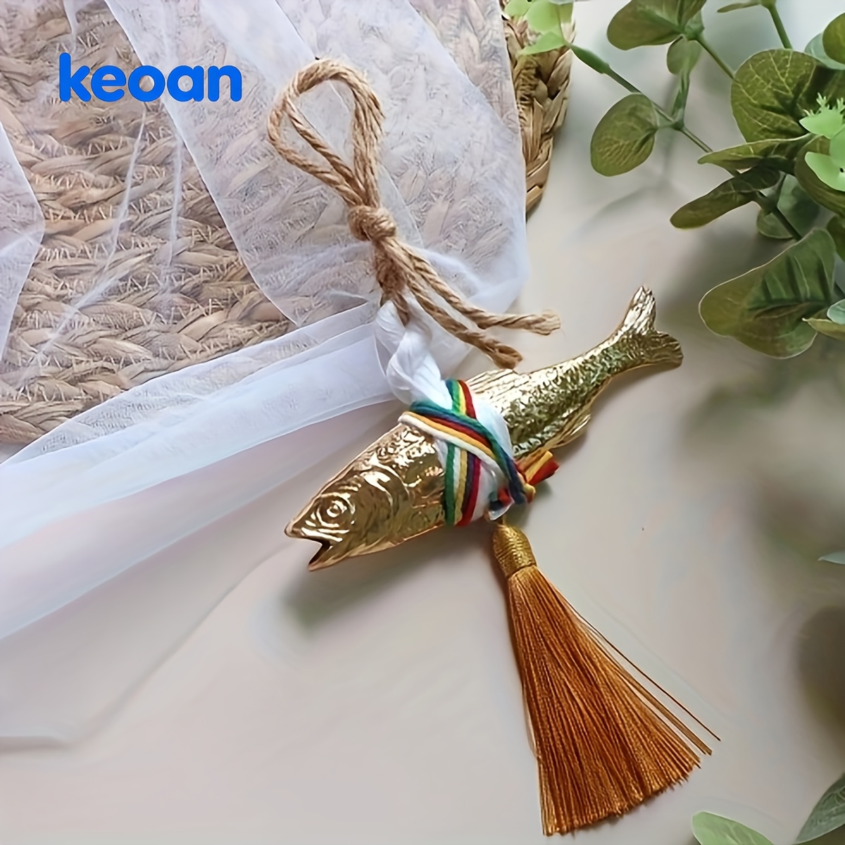TEMU 1pc, Korean Retro Simulation Pendant, Peace Amulet, Good Luck Wealth Fish Fish, Backpack Handbag Packaging Decorative Pendant, Home Background