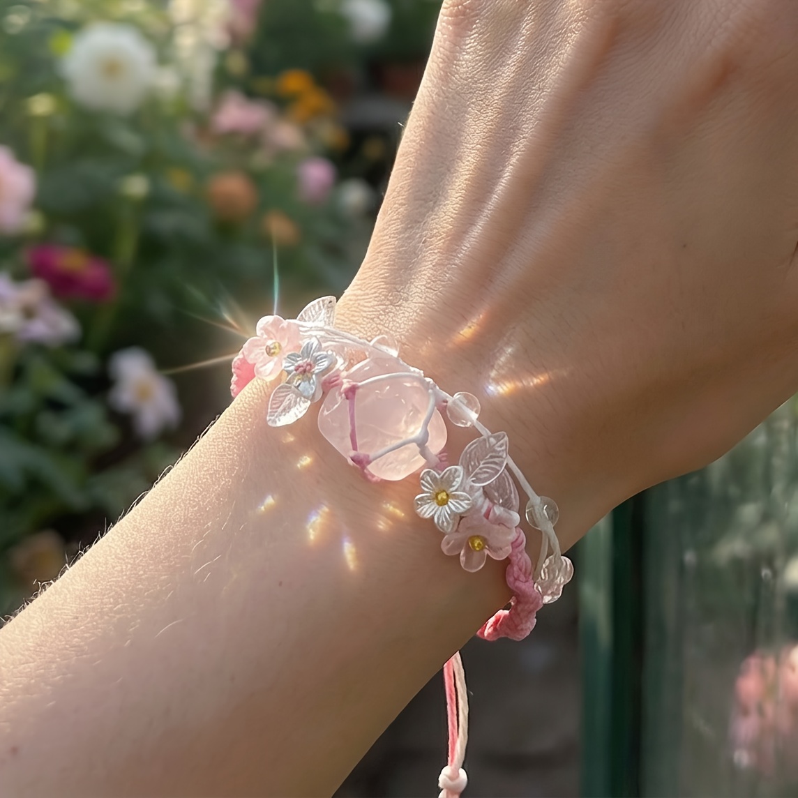 Handmade Adjustable Bohemian Crystal Bracelet, Multi-Color