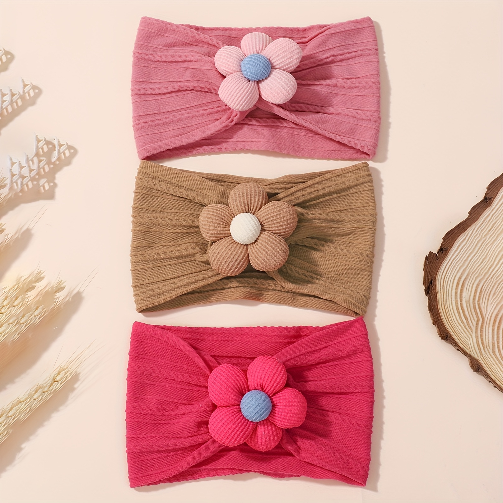 3-pack Decoration Headbands Soft And Comfortable Elastic Headbands Warm And Sweat-absorbent Hair Additions
