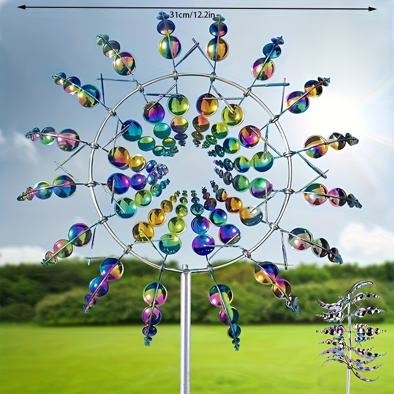 1pc Metal Kinetic Windmill - Outdoor Garden Decoration, No Battery Required, Creative Lawn Art Spinner
