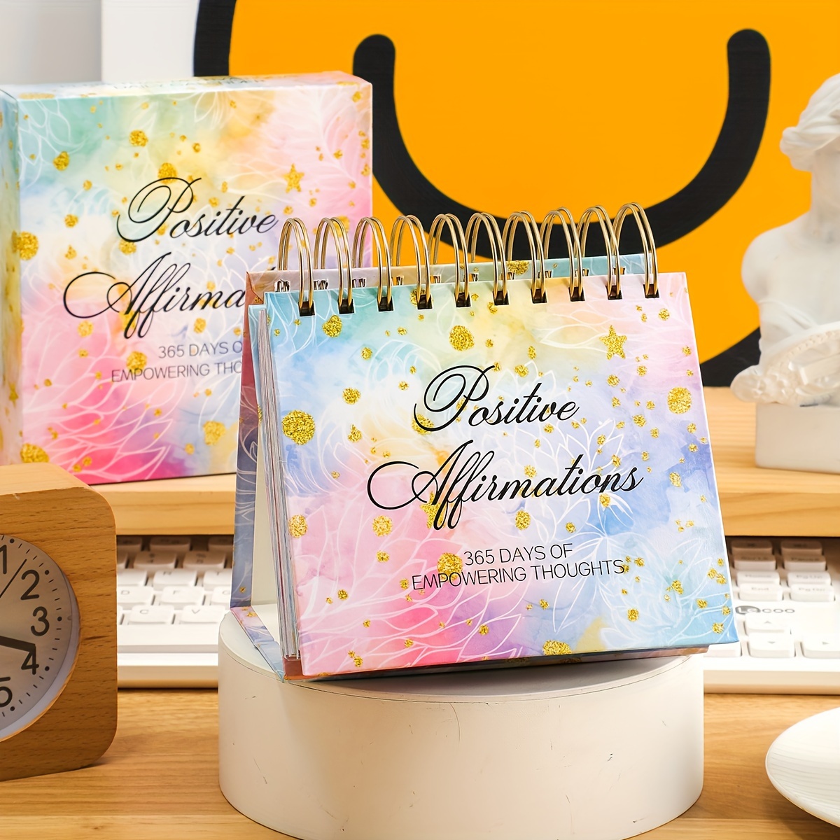 

Perpetual Desk Calendar, Standing Daily Flip Desk Calendar With Inspirational Quotes - Page A Day Positive Daily Affirmations - Desk Decor For Office School Home, Inspirational Gifts, Desk Accessories