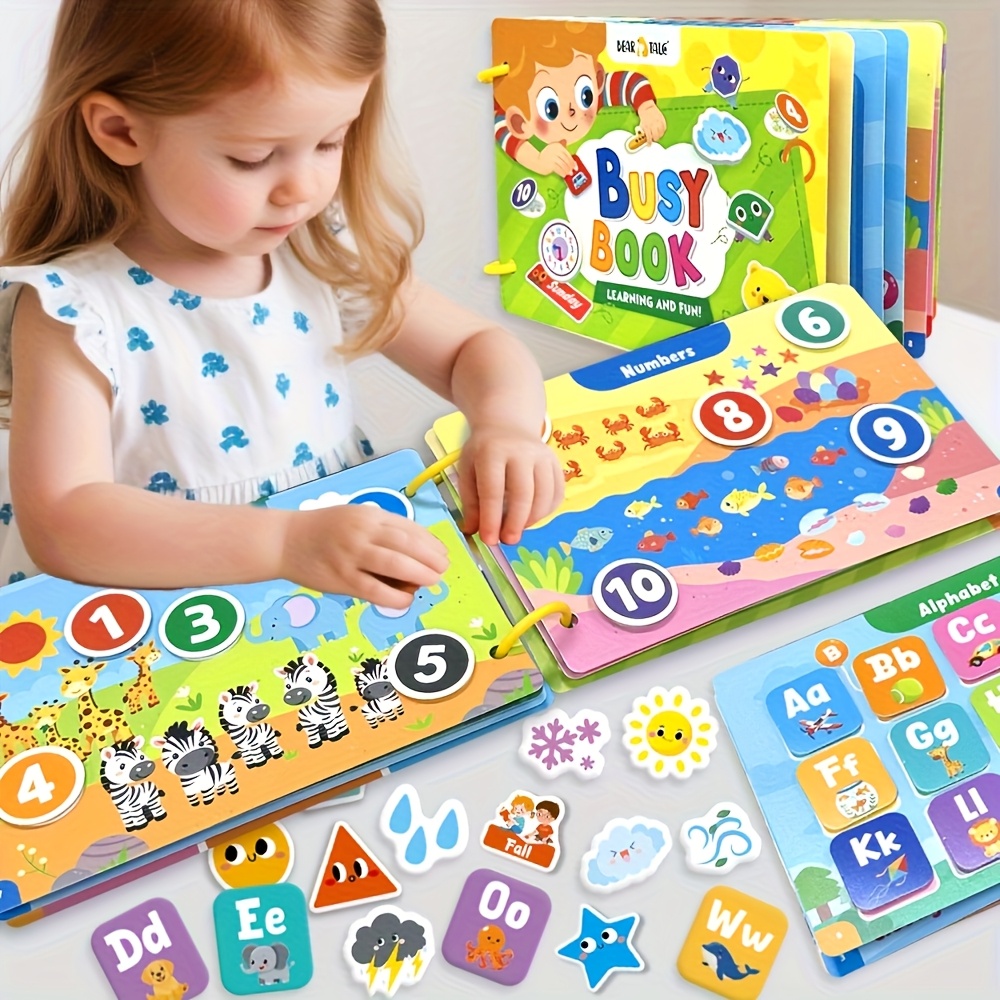 6 Themes Busy Books, Letters, Numbers, Weather, Time, Seasons, Shape and Months, Learning Book for Children Age 3+, Enlightening, the chosen gift, Educational Learning Toy for Cognitive and Intelligence Skills, Ideal Quiet Books for Birthday, Holiday Gift