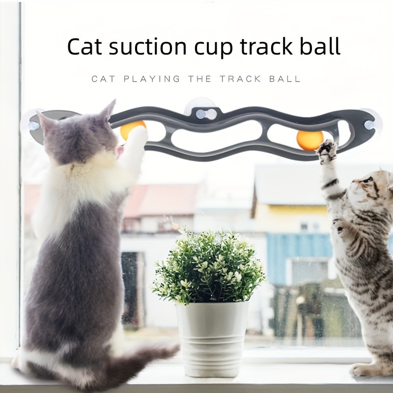 

Cat Toy Track Roller Ball Toy With Suction Cups, Cat Window Interactive Toy, Indoor Cat Ball Toy, Cat Windowsill Toy, Wall Toy, Cat Track Ball Toy, Cat Suction Cup Ball Toy