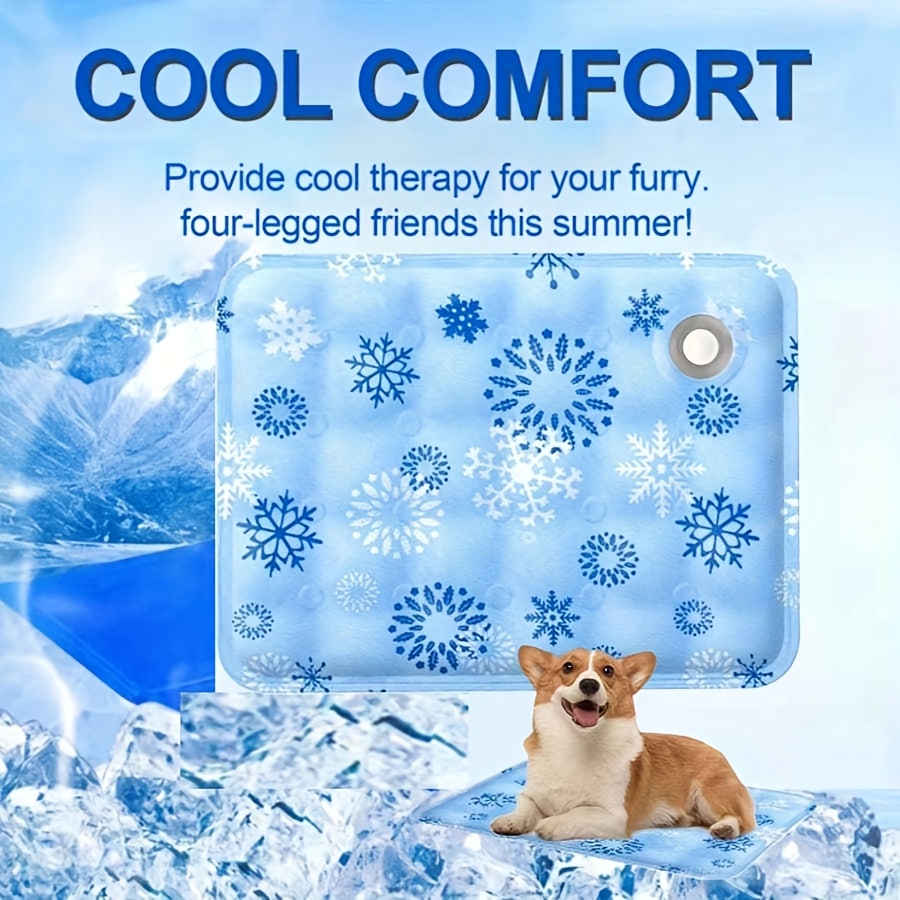 pet cooling pad cat and dog cooling mattress cool and comfortable for quick cooling in summer snowflake pattern automatic cooling pad with added water pet pad