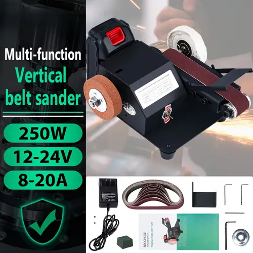 250w mini sander metal polishing sander knife sharpening sander 1 2x15 inch sander with 10 sanding belts suitable for metal wood aluminum and other tools grinding