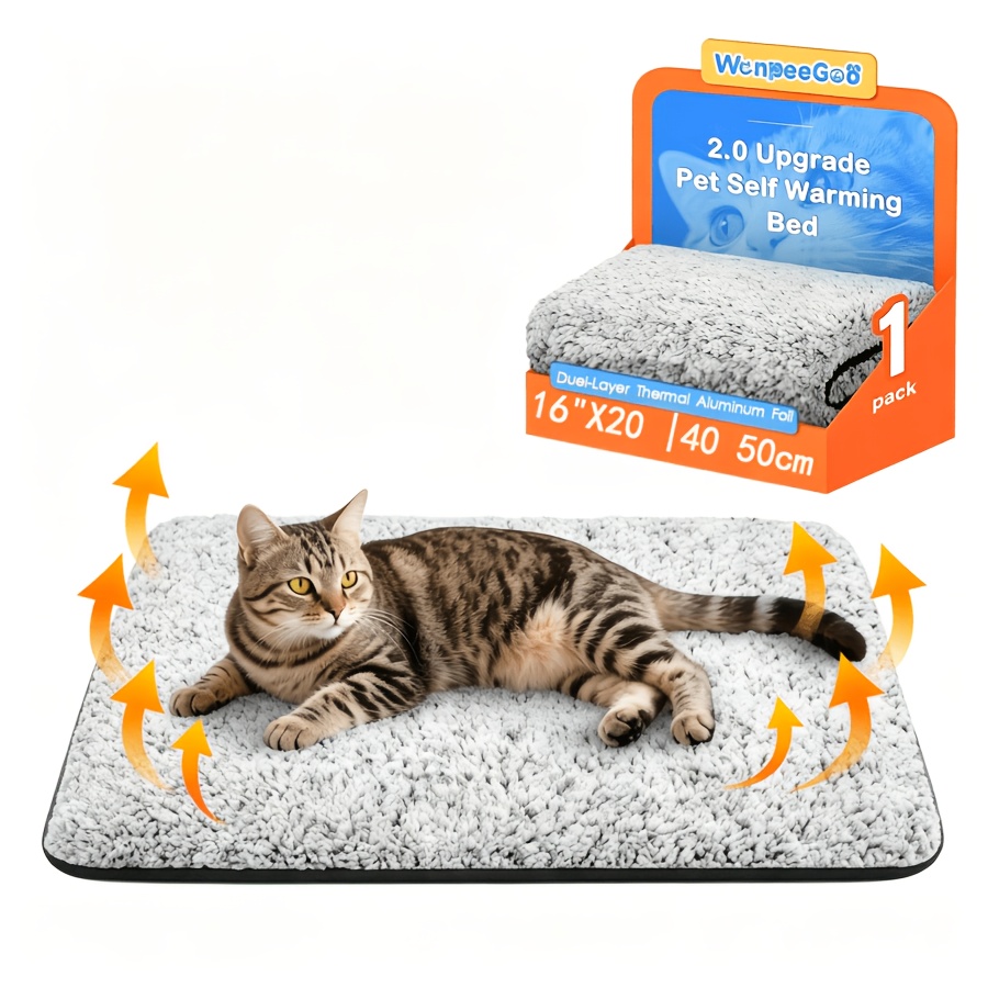 Self-warming Cat Bed, Super Soft Heating Pad For Cats And Dogs, Great For Indoor And Outdoor Use, Non-slip Heated Mat