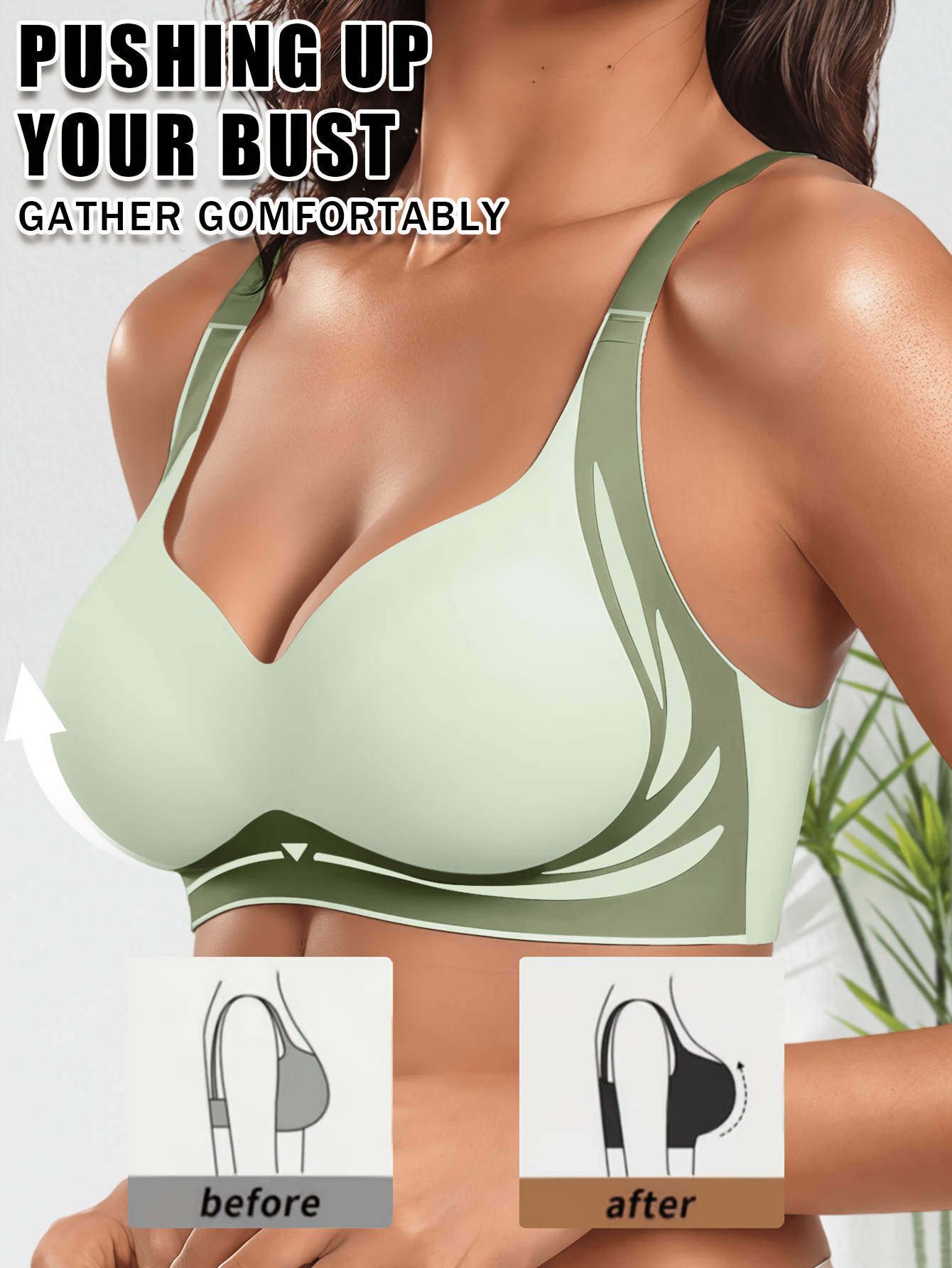 1pc seamless wireless sports bra underwire free supportive sports bra push up non constricting sports lingerie side support bra soft breathable bra adjustable straps non removable padding quick dry contouring contrast colors back closure