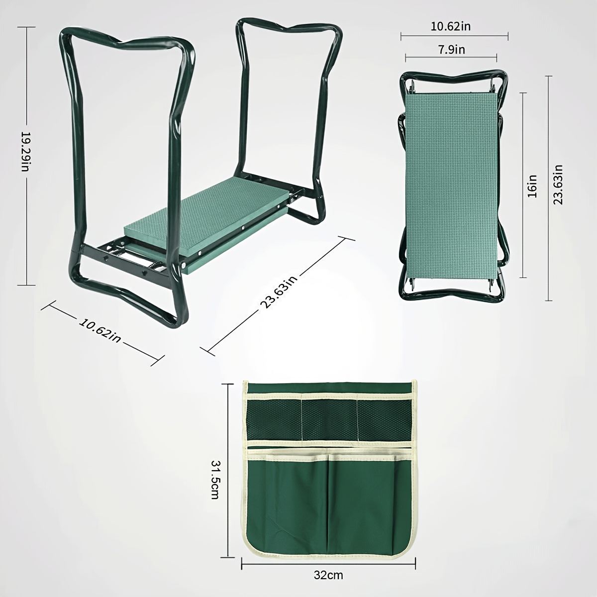 Image of Folding Garden Kneeler And Seat | Portable Outdoor Gardening Tools, Space-saving Design, Durable Stainless , Thick Cushion, Ideal For Flower Planting And Weeding, Stylish Gardening