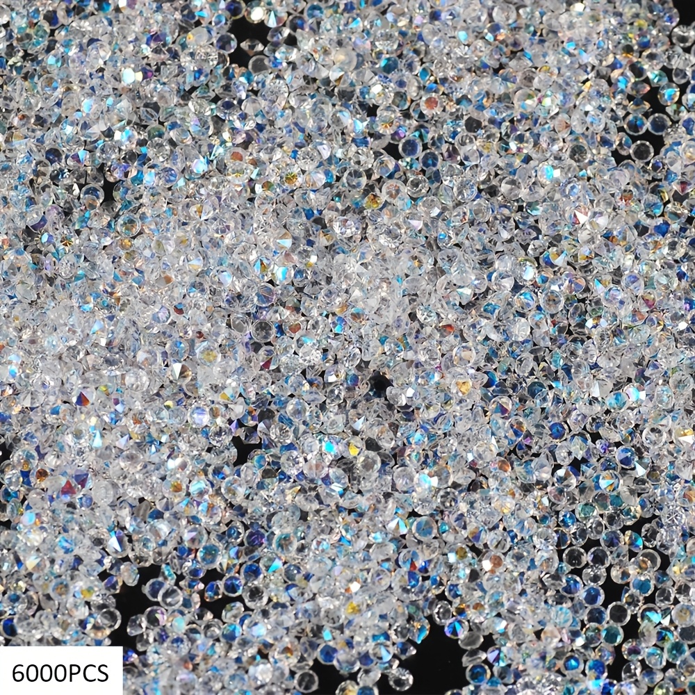 TEMU 3000/6000pcs Mini Strass Élégants Décorations d'Ongles - Strass Multifonctionnels Étincelants pour Nail Art, Artisanat , Durables, Strass