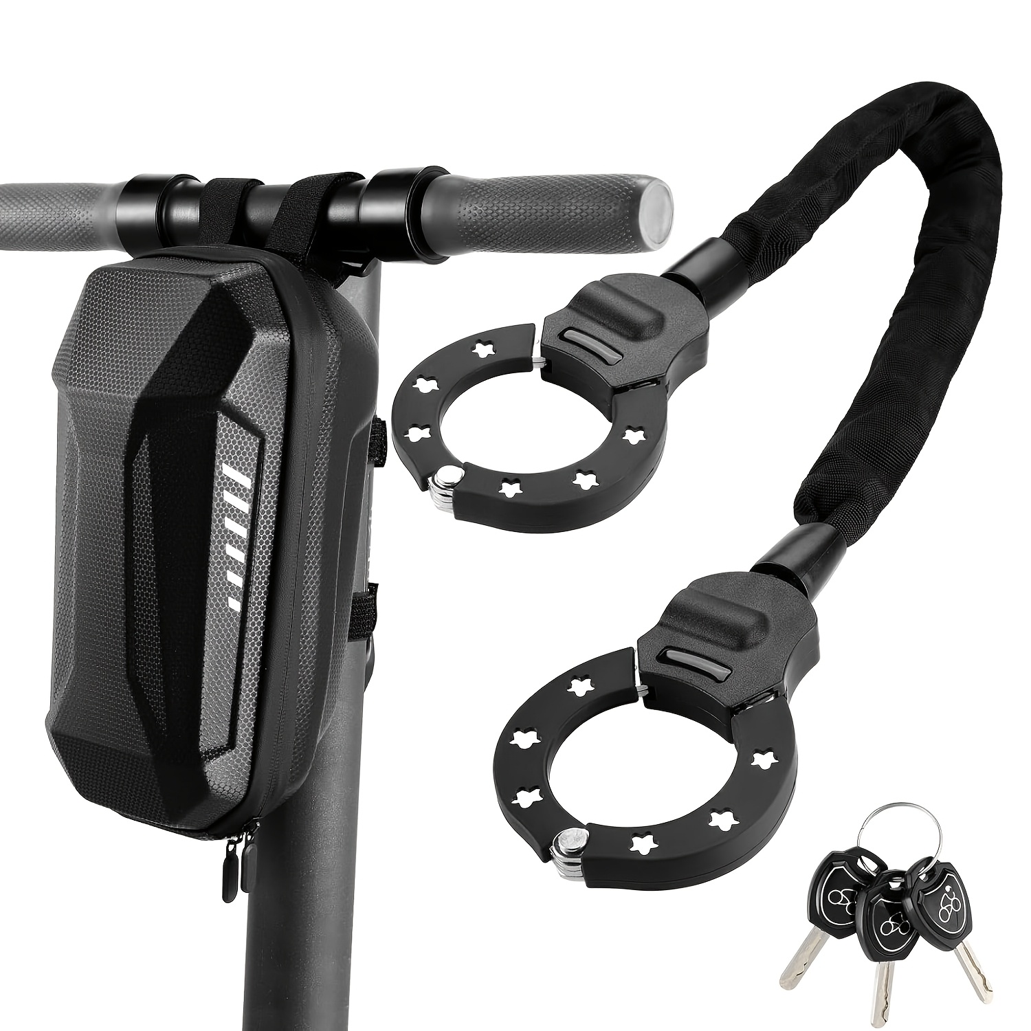 Bicycle Lock With Key And 3l Bag, E-scooter Lock 8mm, Handcuff Lock, High-security Locks, 93cm High-security Locks, For E-scooters/ Bicycles/ E-bikes/ Motorcycles