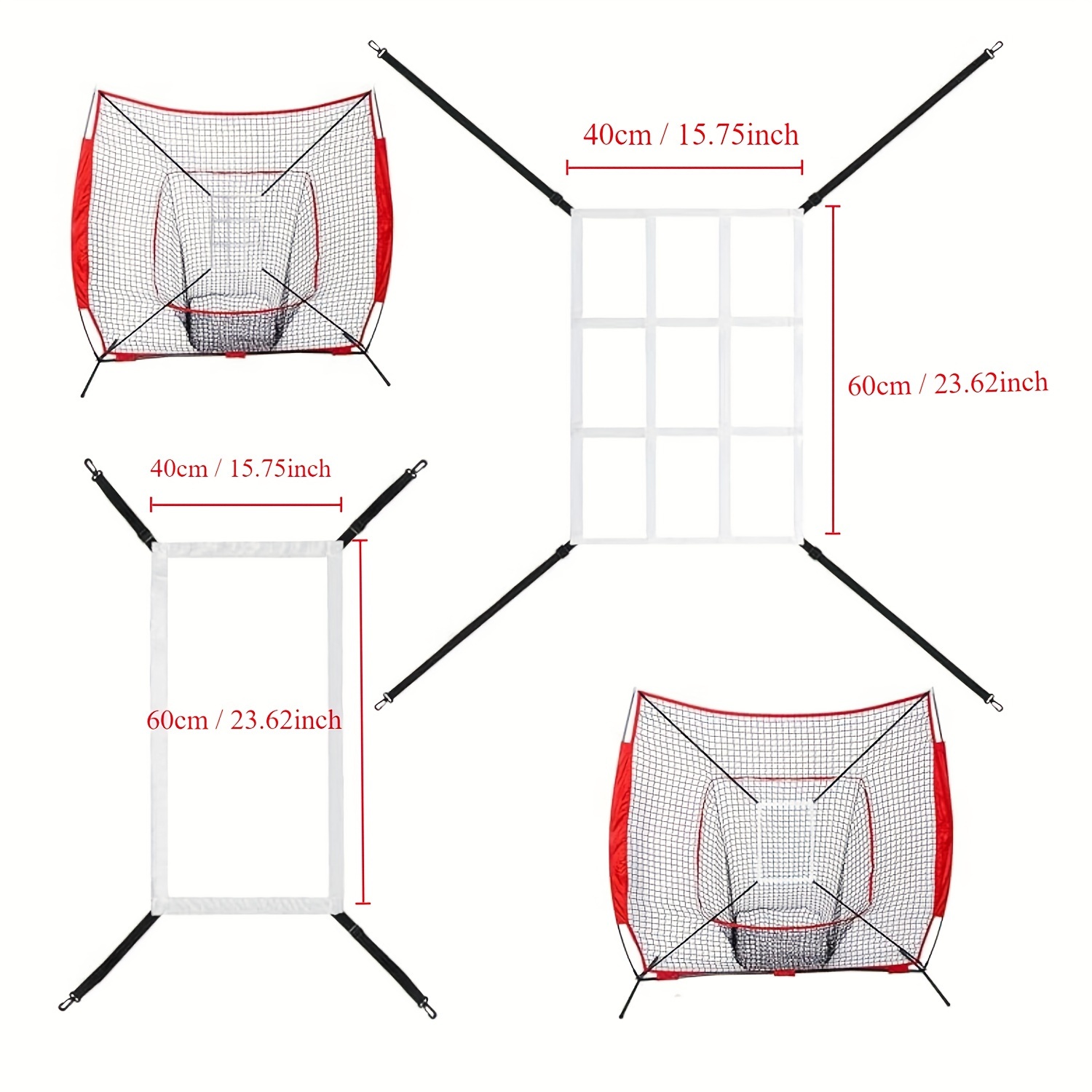 Strike Zone Target Baseball Net Adjustable Pitching Target - Temu