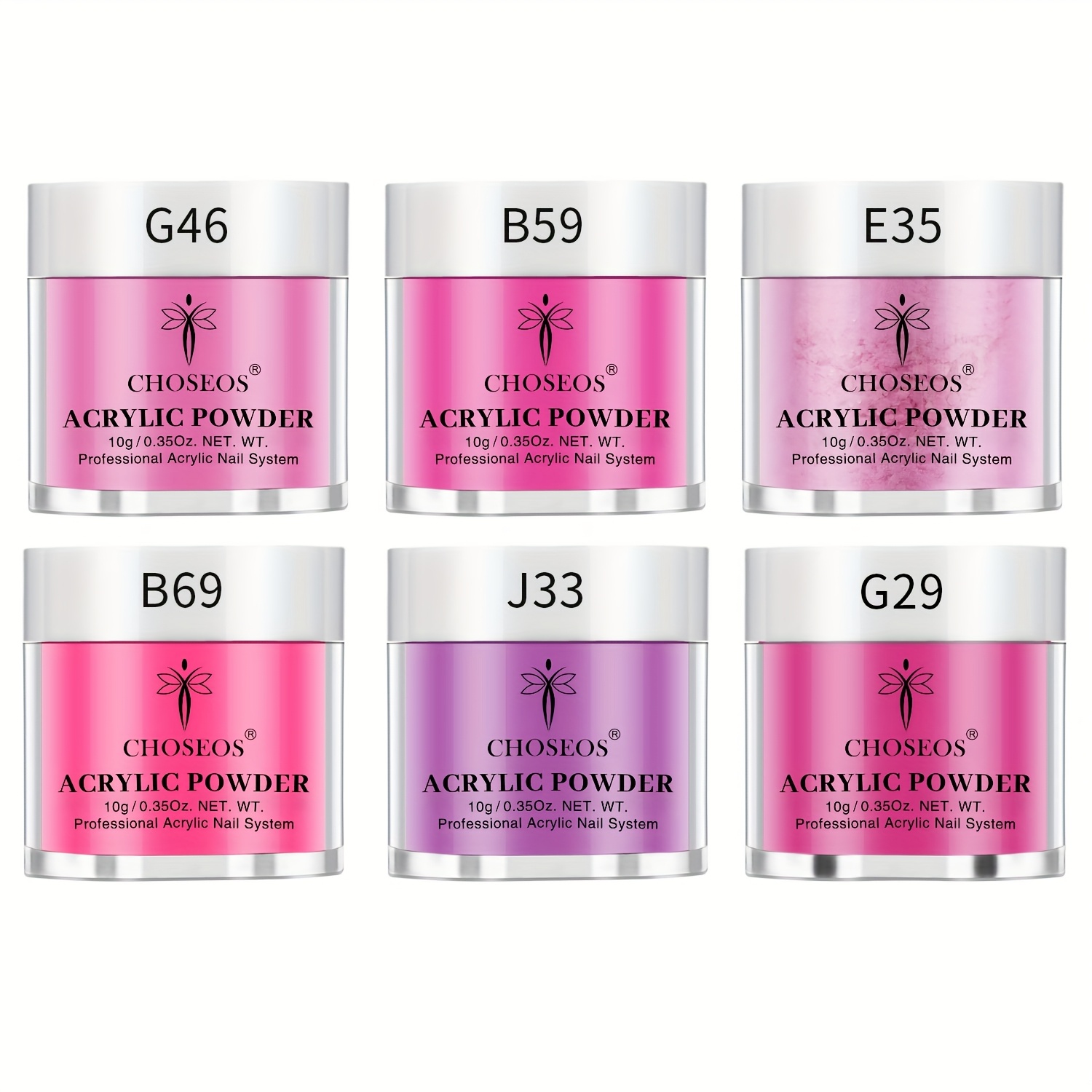 Image of Valentine's Day Rose Red Pink Purple 6-color Nail Powder Set, Is The Best , The Most Suitable New Year Gift For Girlfriend Or Lover
