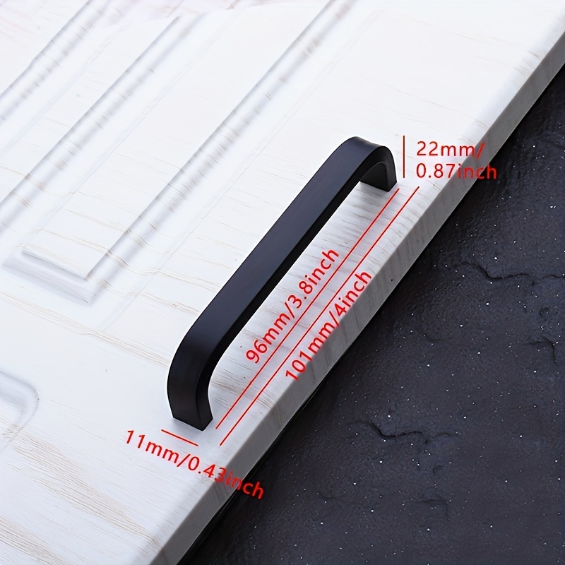 TEMU 4er-Set Stilvolle schwarze Aluminium Space Küchenschrank Ziehgriffe & Schubladengriffe - Moderne Hardware-Ergänzungen