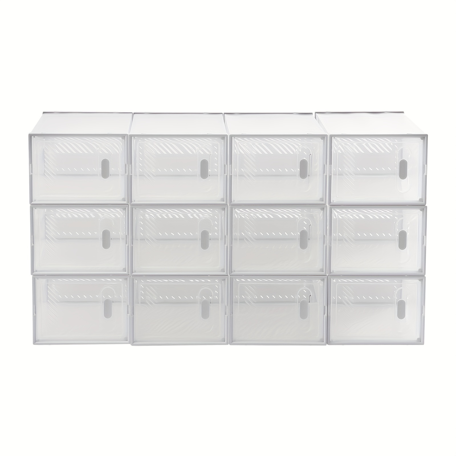 

12pcs Shoe Box Storage Organizer Stackable Sneaker Case Container Clear