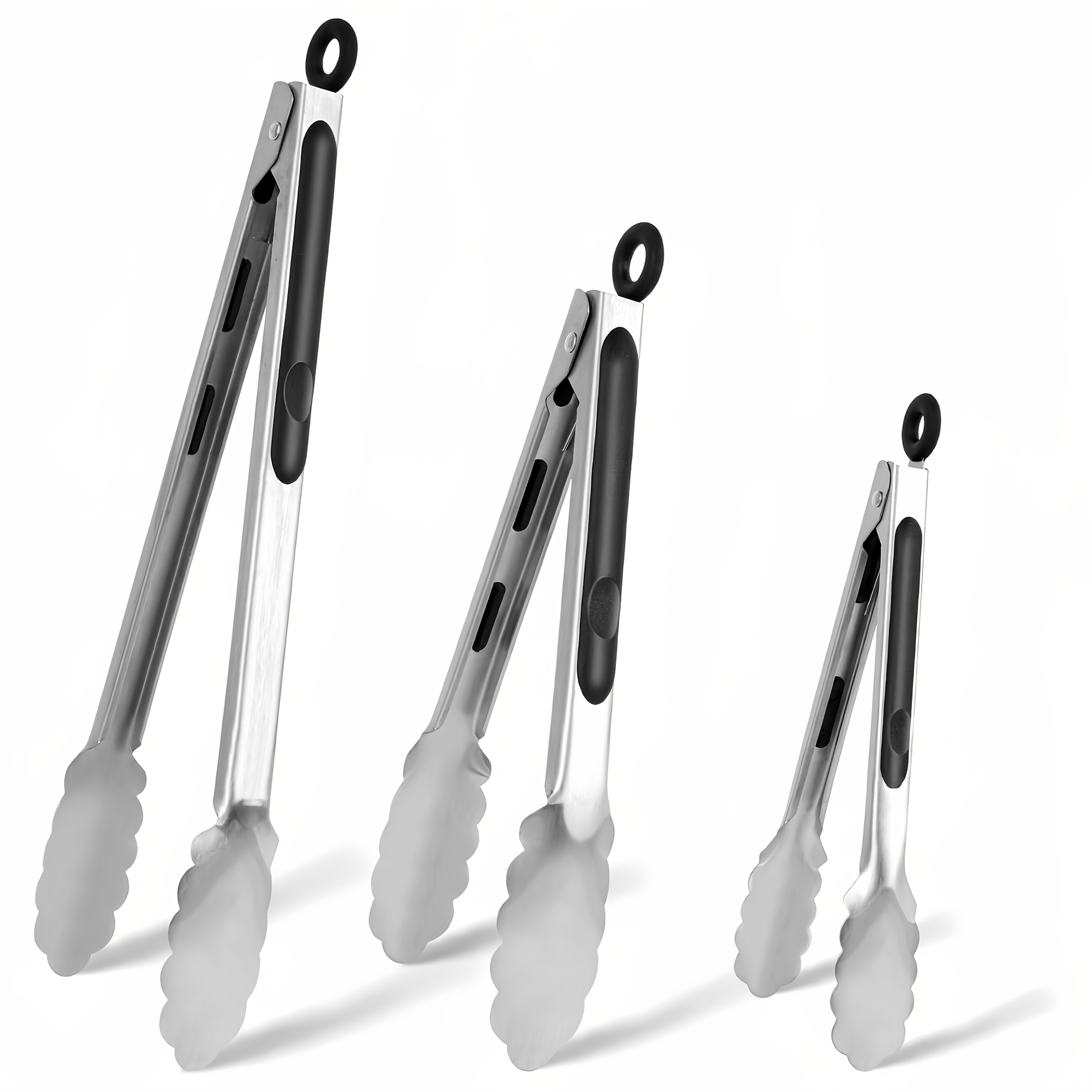 TEMU 3 pinces de cuisine de qualité en acier inoxydable - Pinces de cuisine robustes pour barbecue, grillades, service avec clip de verrouillage |