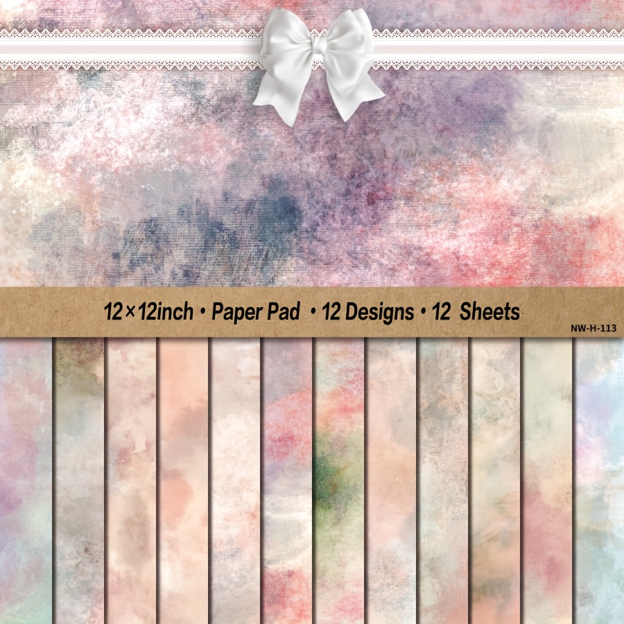 E-shop 12/24 Blatt 12× 12'', Papierblock, Kunsthandwerk Musterpapier für Bastelkartenkartonpapier, Dekorative Hintergrund Kartenherstellung Zubehör -