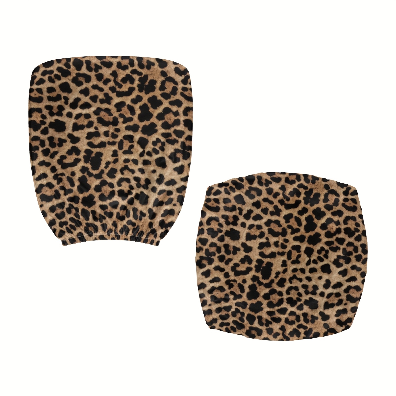 Image of 2pcs/set Elastic Chair Cover With Cow Print & Leopard Print, Polyester Rotating Lift Armchair Slipcover, Washable Seat Protector, Home Decor