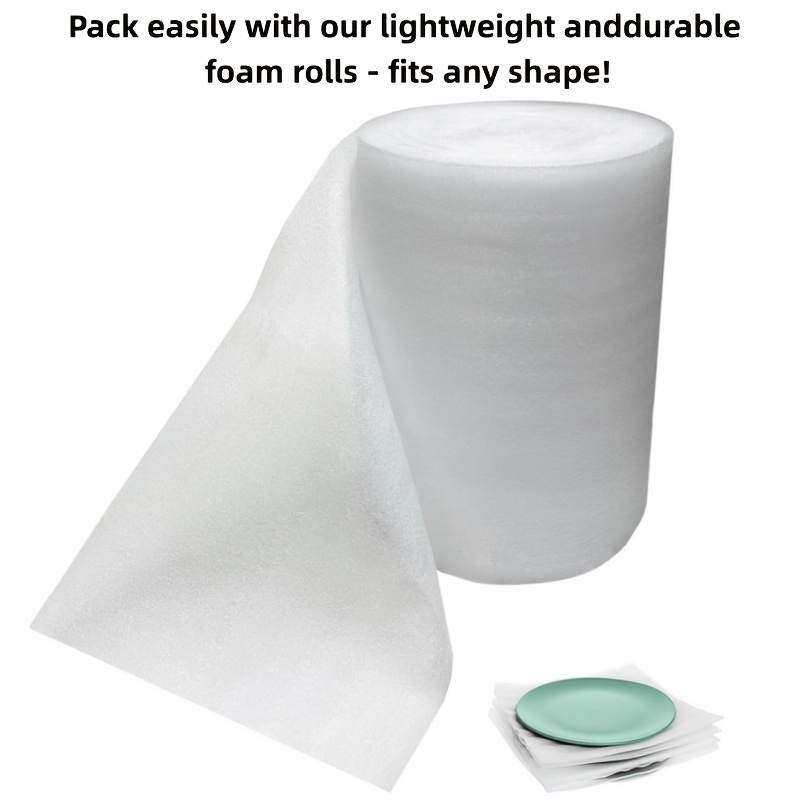 TEMU Rollo de algodón EPE amortiguador de impactos, 25 cm/9.84 in*600 cm/236.22 in, rollo de espuma EPE acolchada, ideal para almacenamiento,