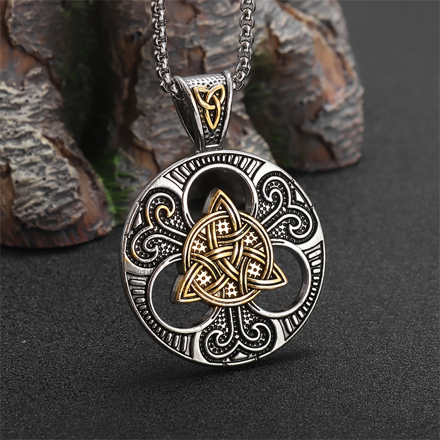 

Vintage Double-sided Pendant, Norse Irish Necklace For Men, Jewelry Gift