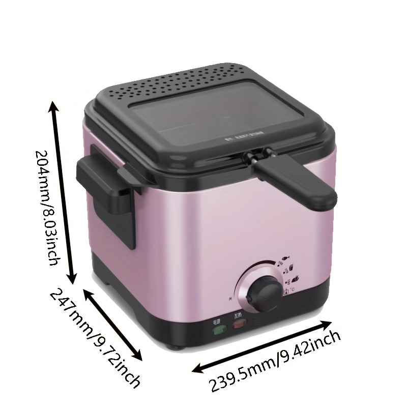 TEMU Stainless Steel Air Fryer - 0.475gal Large Capacity Home Use & Chicken Fryer With Smart Temperature Control, Interior, For Commercial And Household (2025 New Model)