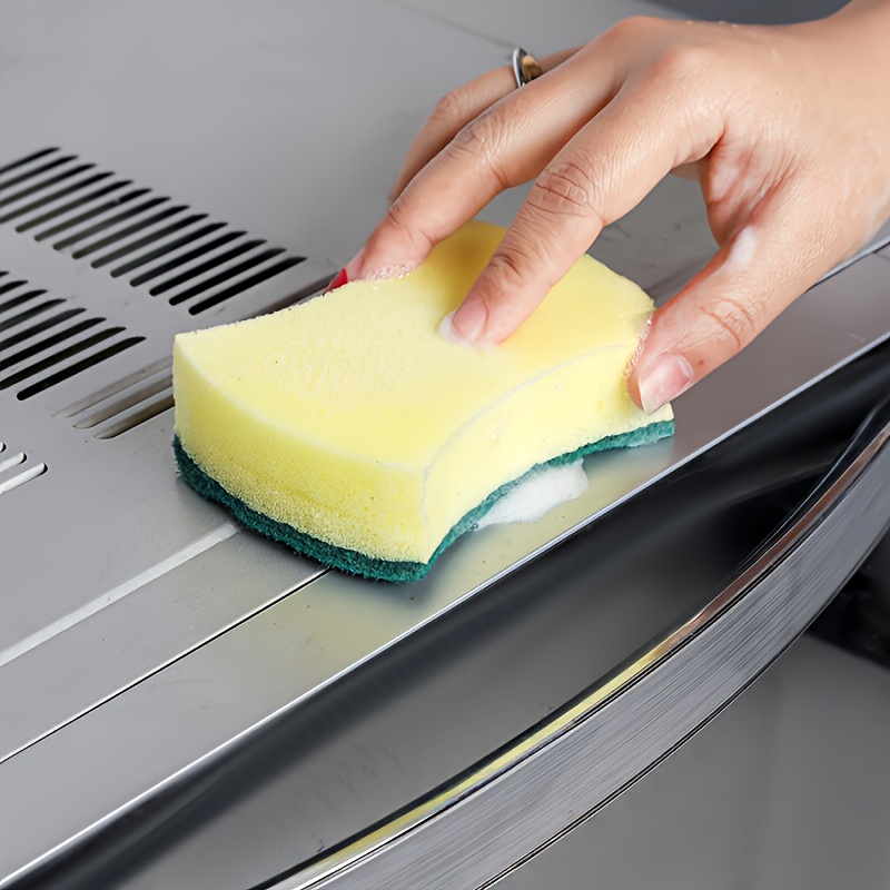 24pcs Natural Sea Sponge Dishwashing Sponge Wipes & Scouring Pads - Heavy-Duty, Stackable, Color-Coded (Green/Blue/Yellow) - Safe for Non-Stick Cooktops, Dishwasher Safe, Durable & Hygienic Kitchen Cleaning Wipes, Individually Wrapped,2 Magic Nano Technology, Natural Sponge Material, Versatile for Pots, Pans, Cookware & Glass, Durable & Long-Lasting, Easy to Use, Sponges for Washing Dishes Non Scratch, Multiperpose Cleaning Sponge, Non Scratch Sponge for Kitchen,