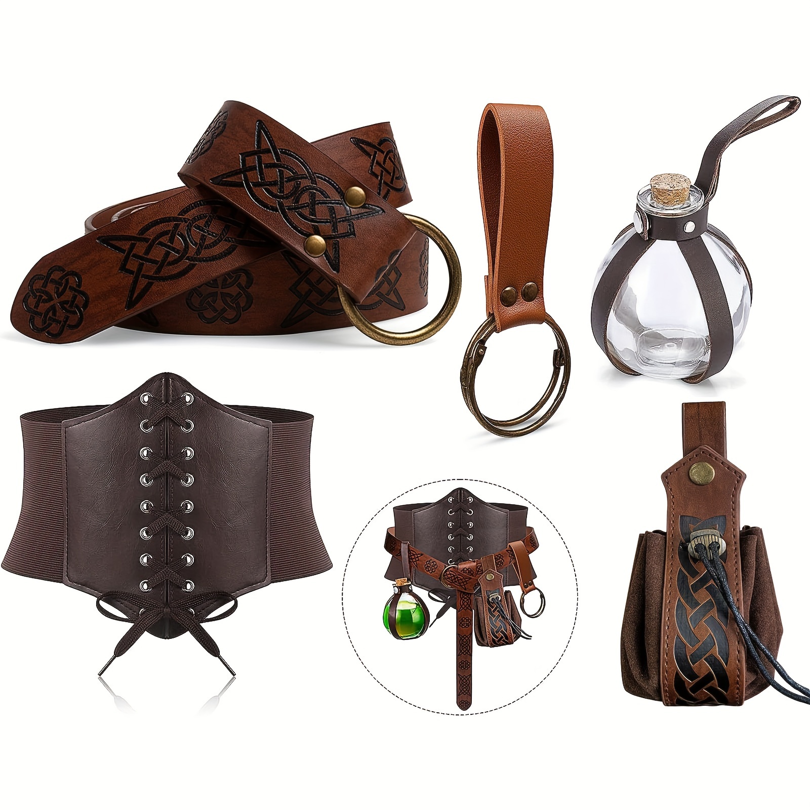 5pcs set corset renaissance belt medieval renaissance belt  display picture 3