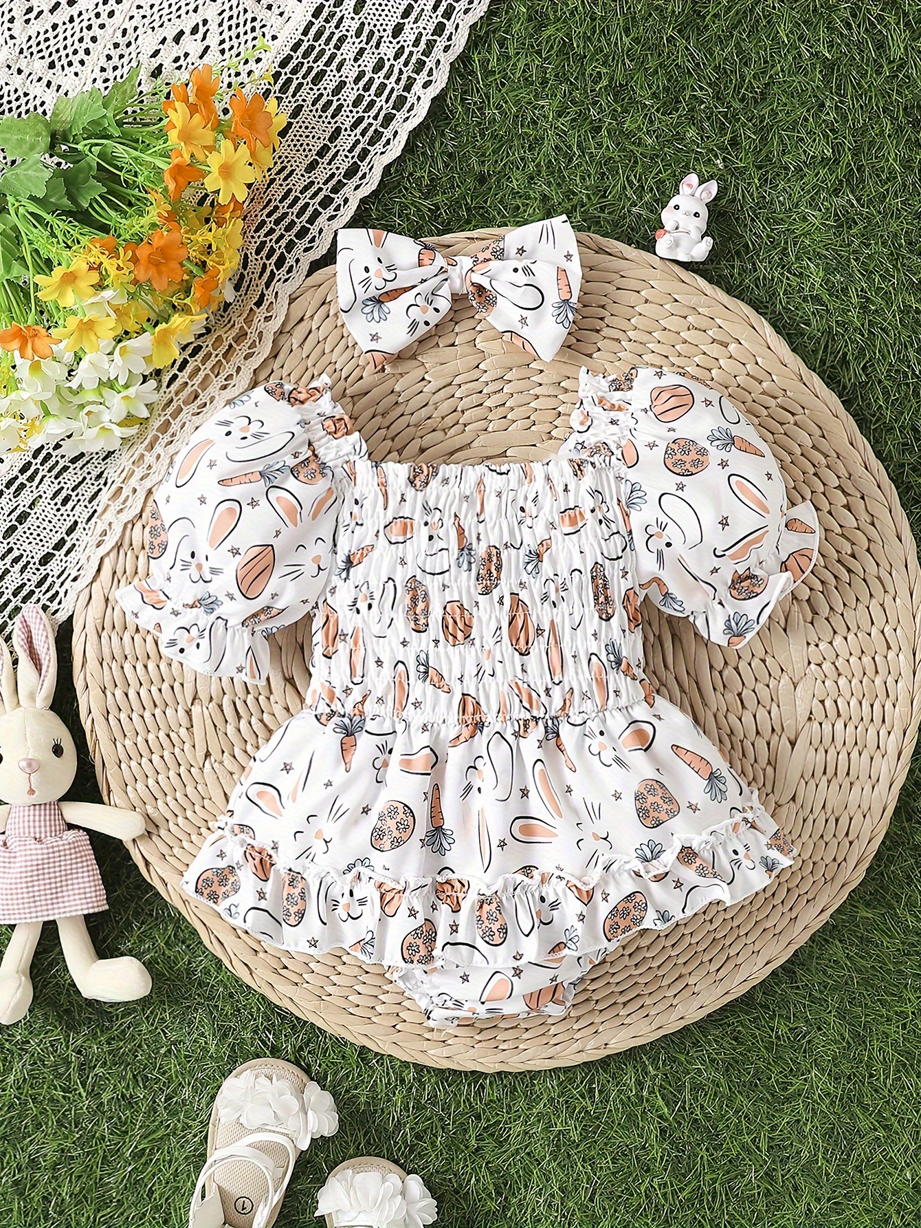 Traje de Pascua para bebé, recién nacido, niña, niño, conejo, estampado de  letras, camiseta de manga corta, ropa de verano de primera Pascua