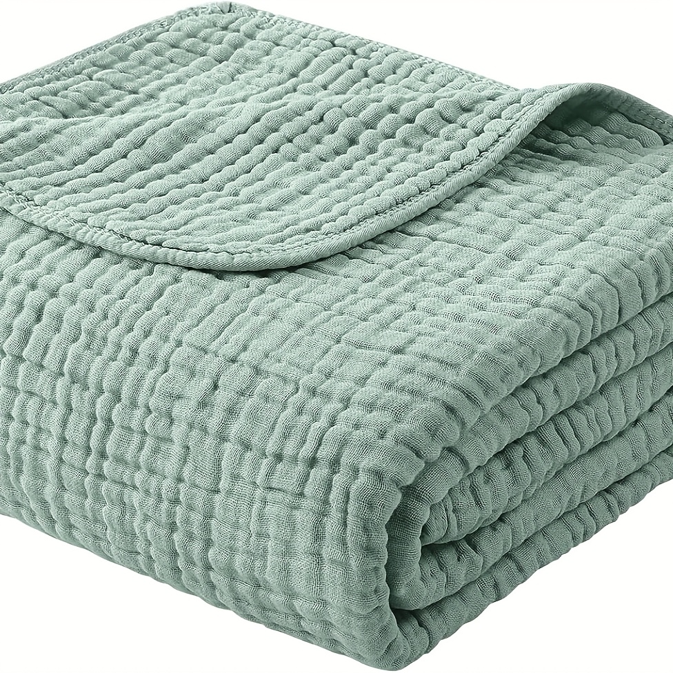 TEMU Looxii 6-layer 100% Cotton Muslin Blanket, Lightweight And Breathable Gauze Blanket For Bed, Couch, And Adults, Use, Winter Bedroom Decor, Cozy