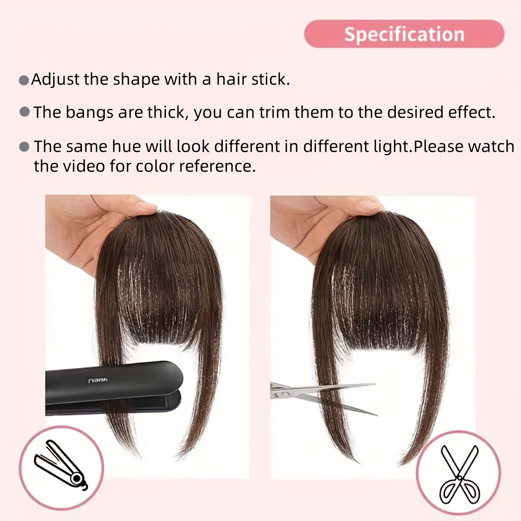 elegant womens 100 human hair bangs clips platinum blonde   human hair 6inch air fringe bangs hairpiece for women details 0