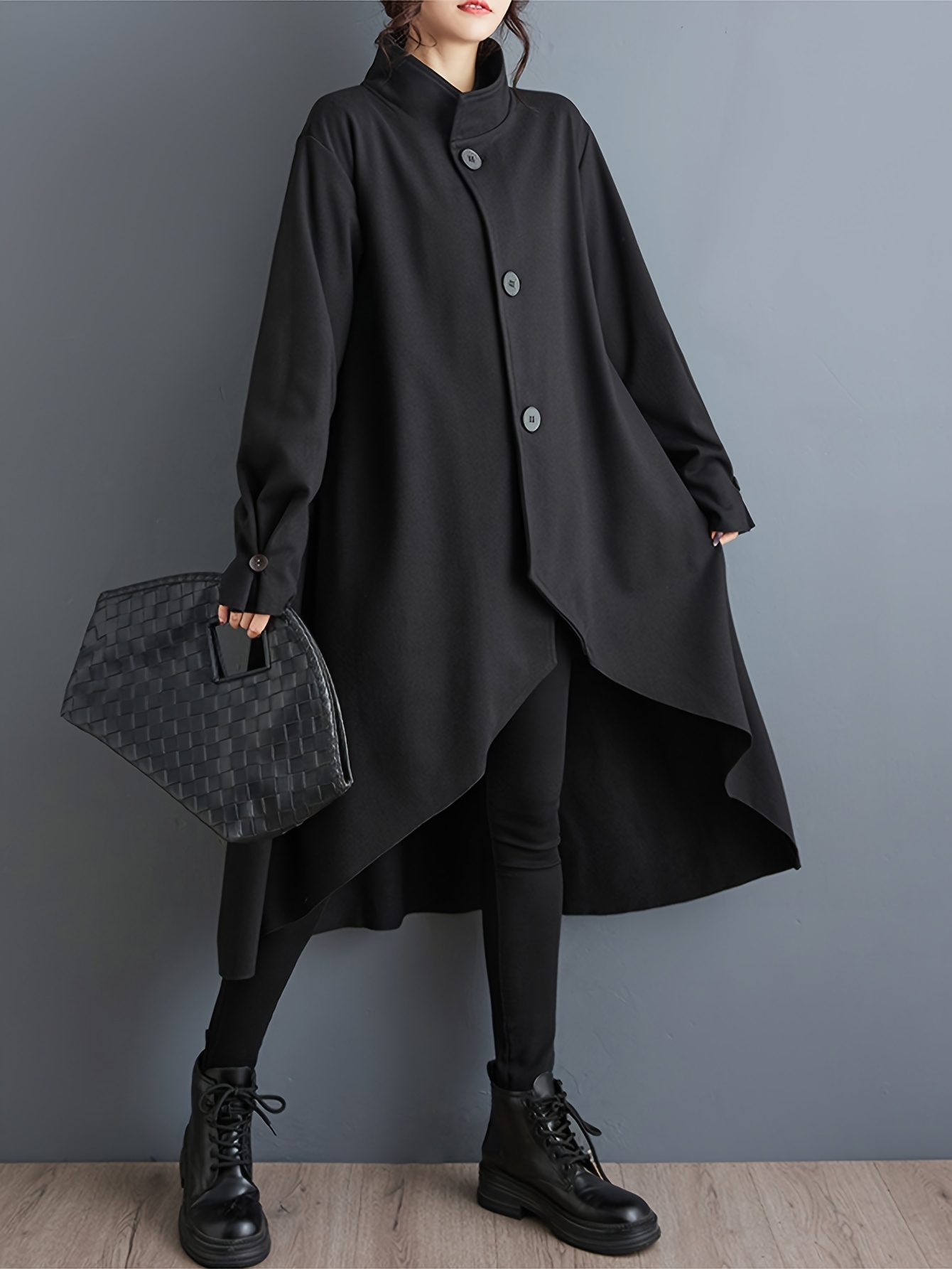 a length coat a japanese stand collar - Temu