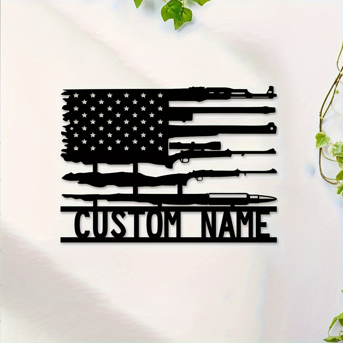 

1pc Custom American Flag , Personalised Signs, Farmhouse American Flag Decor, Living Room Decorative Metal Art, Custom Name, Porch, Patio, Gifts