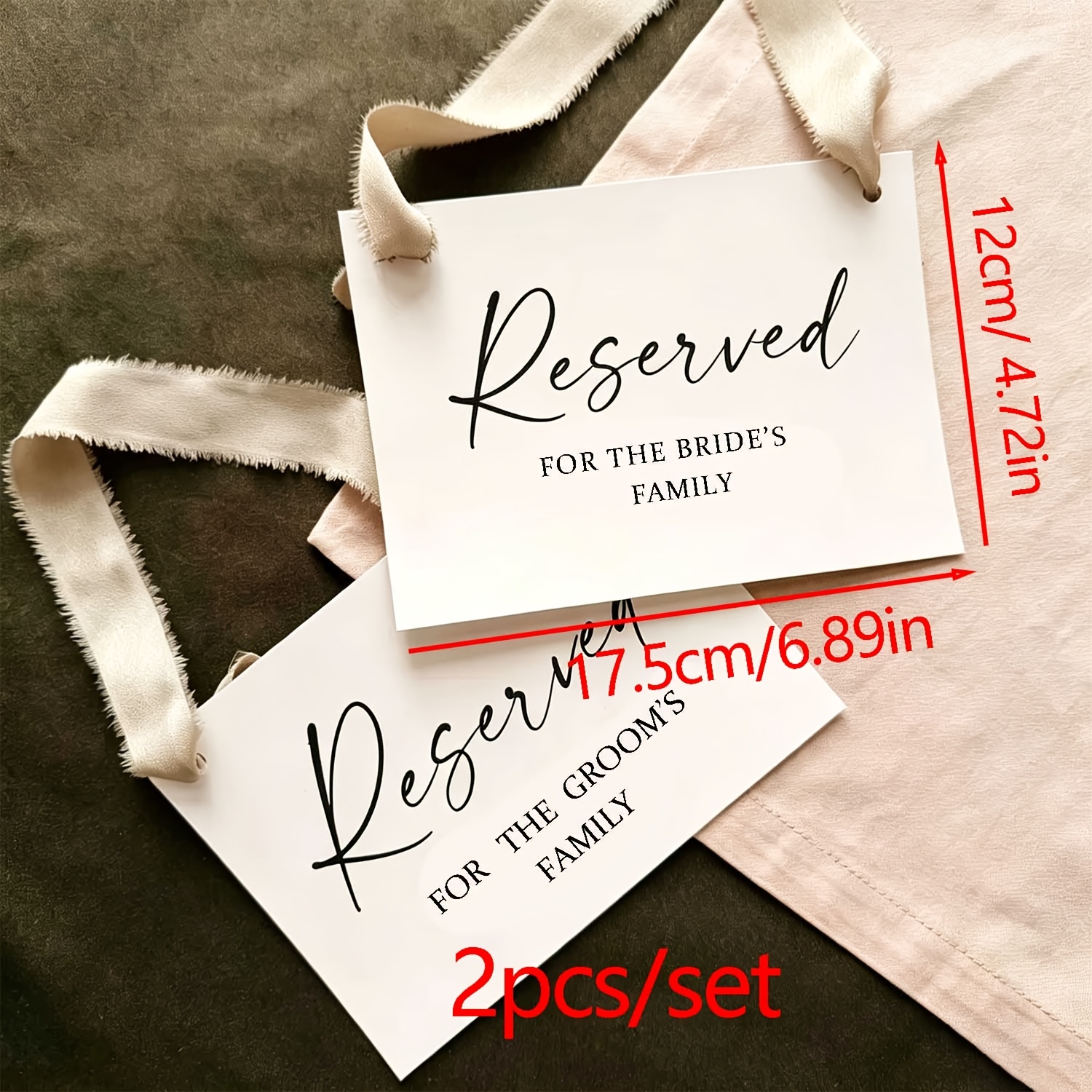 TEMU 2 Ensembles d'Étiquettes de Siège pour les Familles de la Mariée et du (Étiquettes de de Chaise, Incluent des )