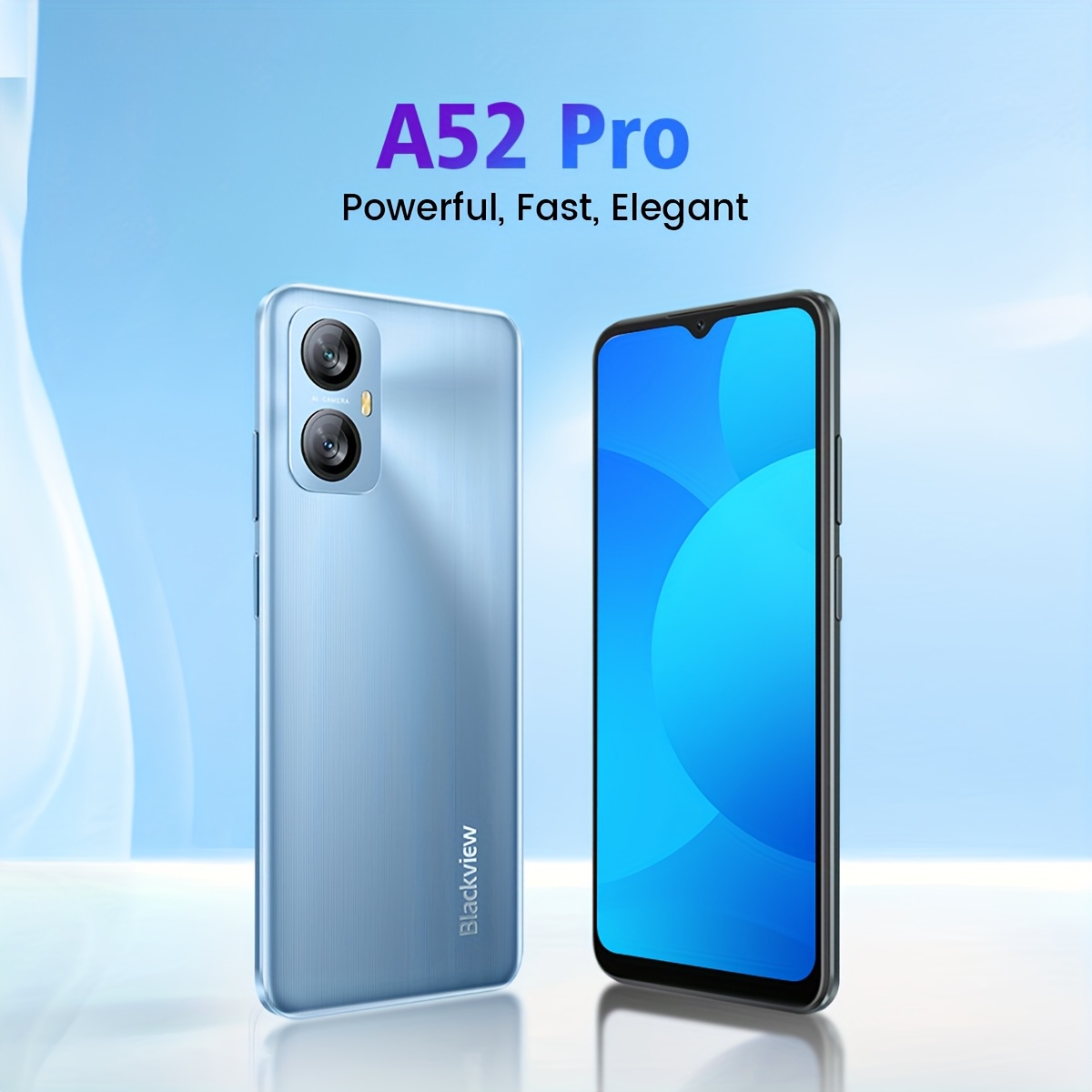 Blackview A52 Pro Smartphone with a 6.5-Inch Display, T606 Octa-Core Processor, 6GB RAM, 128GB Storage, 5180Mah Battery, And a 13MP Rear Camera, Supporting 4G Connectivity.