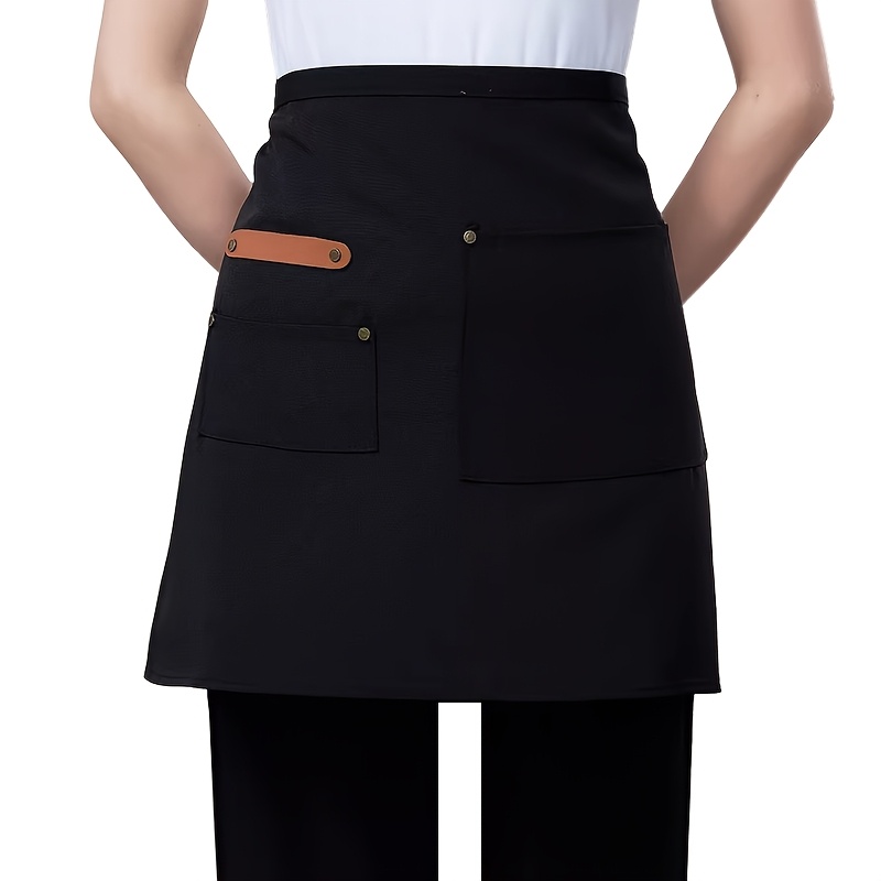 TEMU Chef's Half-length Apron For Catering, Kitchen Work, And Waitstaff Front-of-house Use