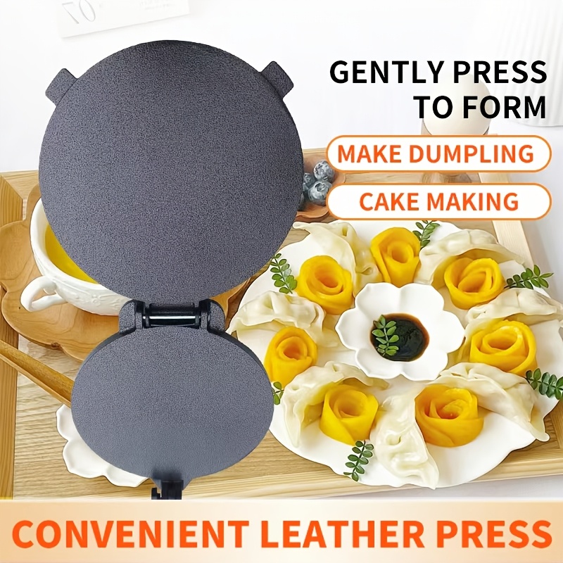 Manual Aluminum Tortilla Press - Heavy-Duty Round Cake Maker with Ergonomic Handle, Non-Stick Surface for Evenly Pressed Dumplings, Tacos, Empanadas