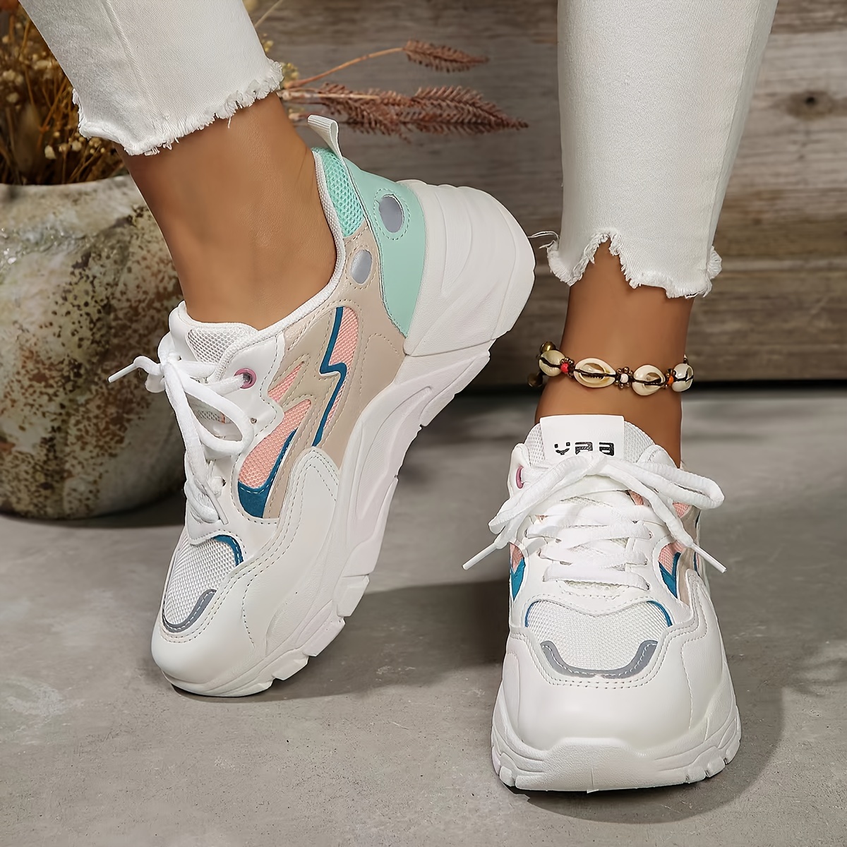 Womens Sneakers Shein White Chunky Sneakers Thick Sole Shein Lace