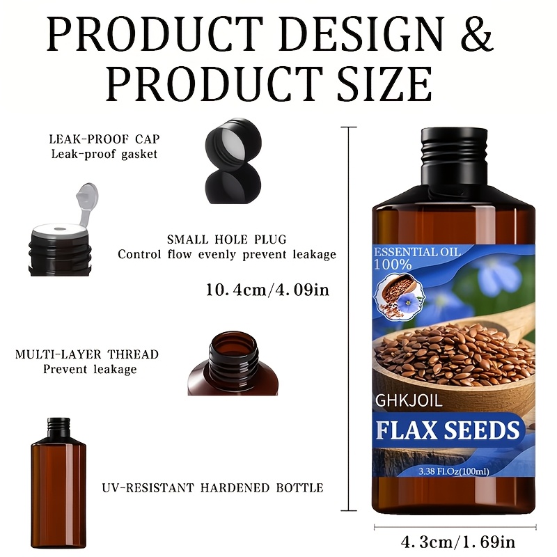 GHKJOIL Flaxseed Essential Oil for Moisturizing Skincare