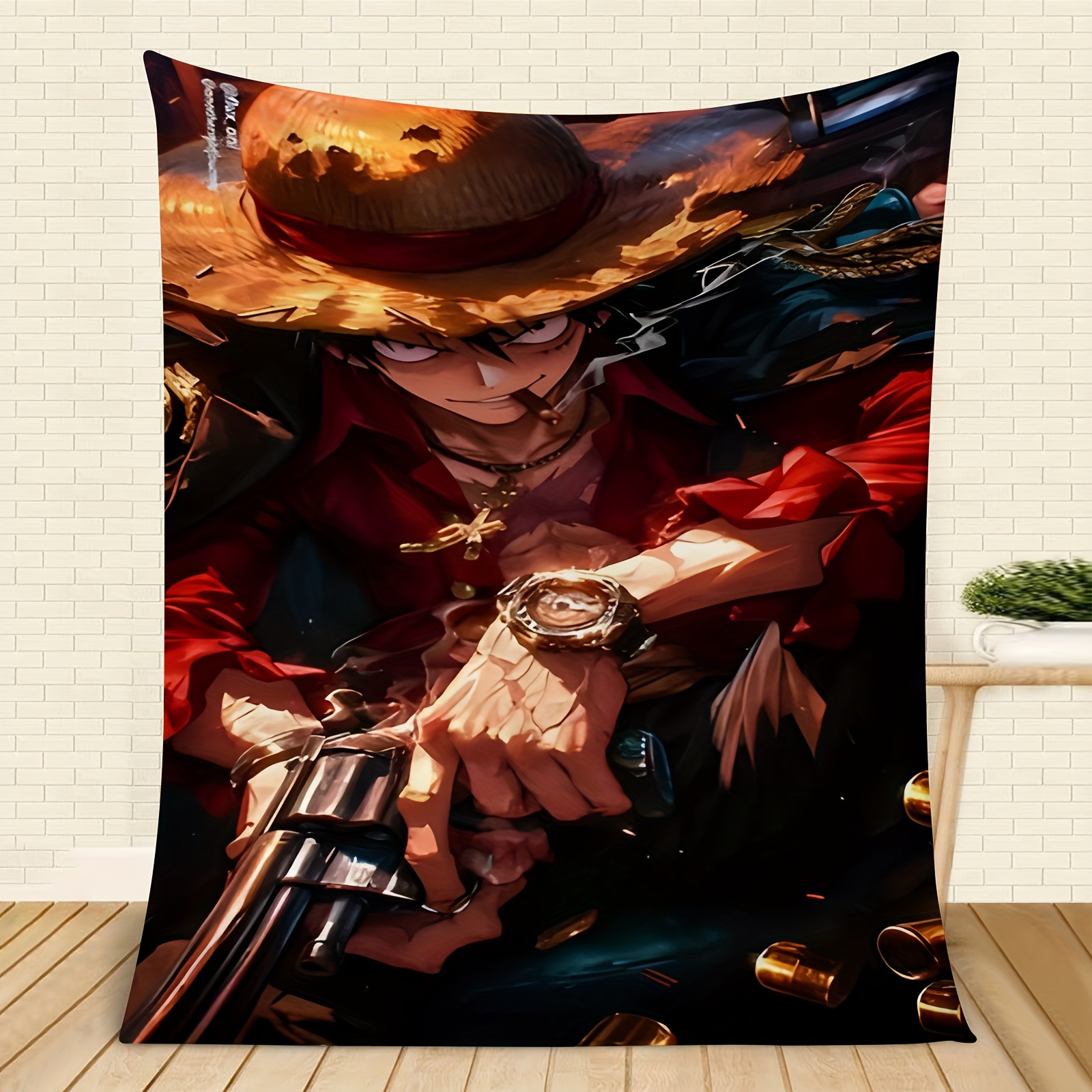 

Anime-themed Plush Blanket - Perfect Gift For , Ideal For Office, Home, Camping | , Warm, Lightweight | Polyester