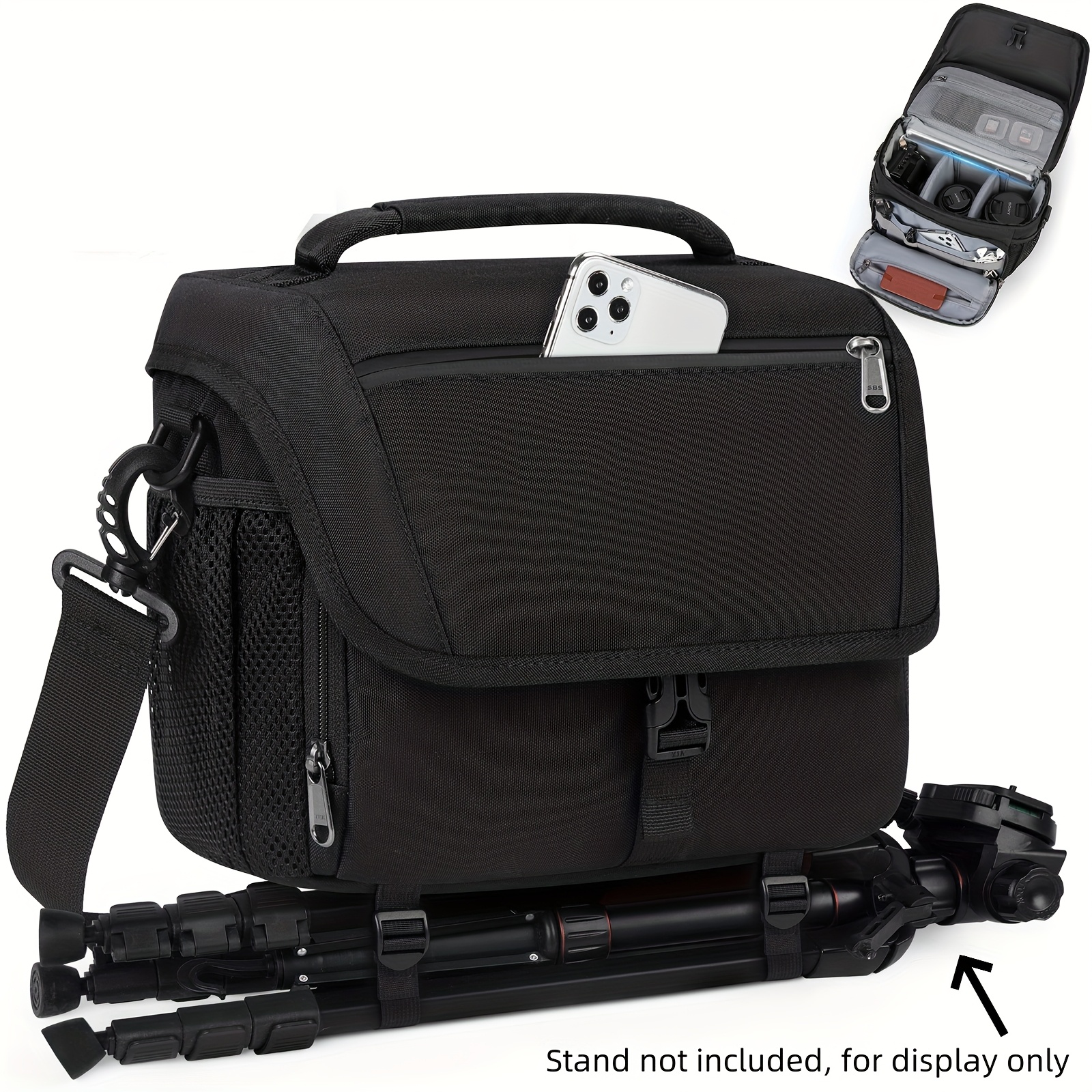 TEMU Rainsmore Camera Bag For Dslr/mirrorless Cameras/action Cameras With Removable Strap, Crossbody Bag For Photographers, Compatible With / / For /