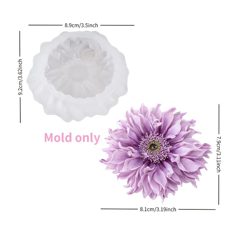E-shop [Harzgussformen] Mehrschichtige afrikanische Gänseblümchen 3D-Blumen Kerzen Silikonformen für handgemachte künstlerische Kerzenformen. Mit