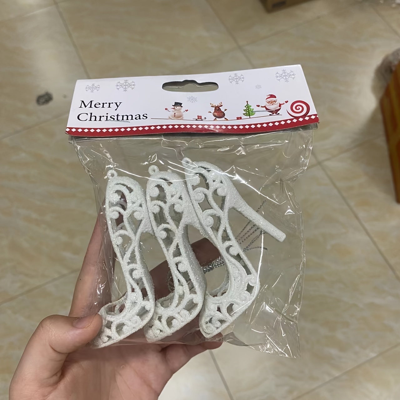 Set Of 3 High Heel Shoe Ornaments For Christmas Tree Decoration, Stylish And Versatile For Parties And Home Decor