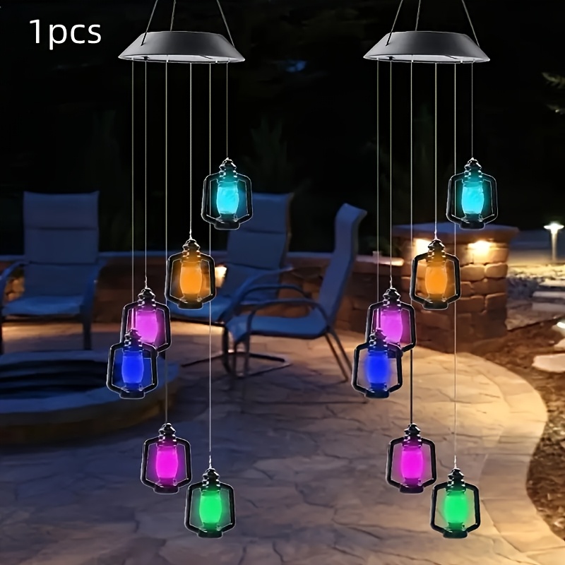 

1pc Solar Led Wind Chime Light - Rgb Gradient Color Changing Pendant, Outdoor Garden & Villa Decoration, Holiday Landscape Lighting, High- Powered